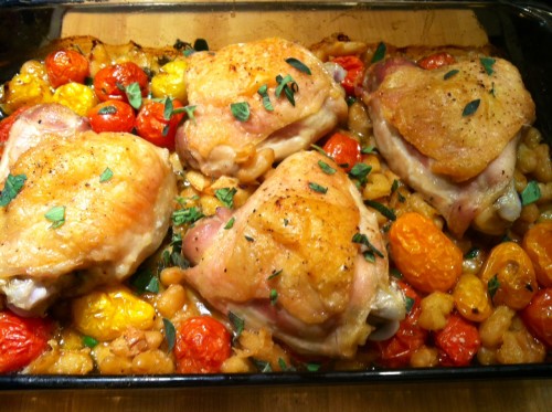 Real Simple Magazine’s Chicken with White Beans and Tomatoes